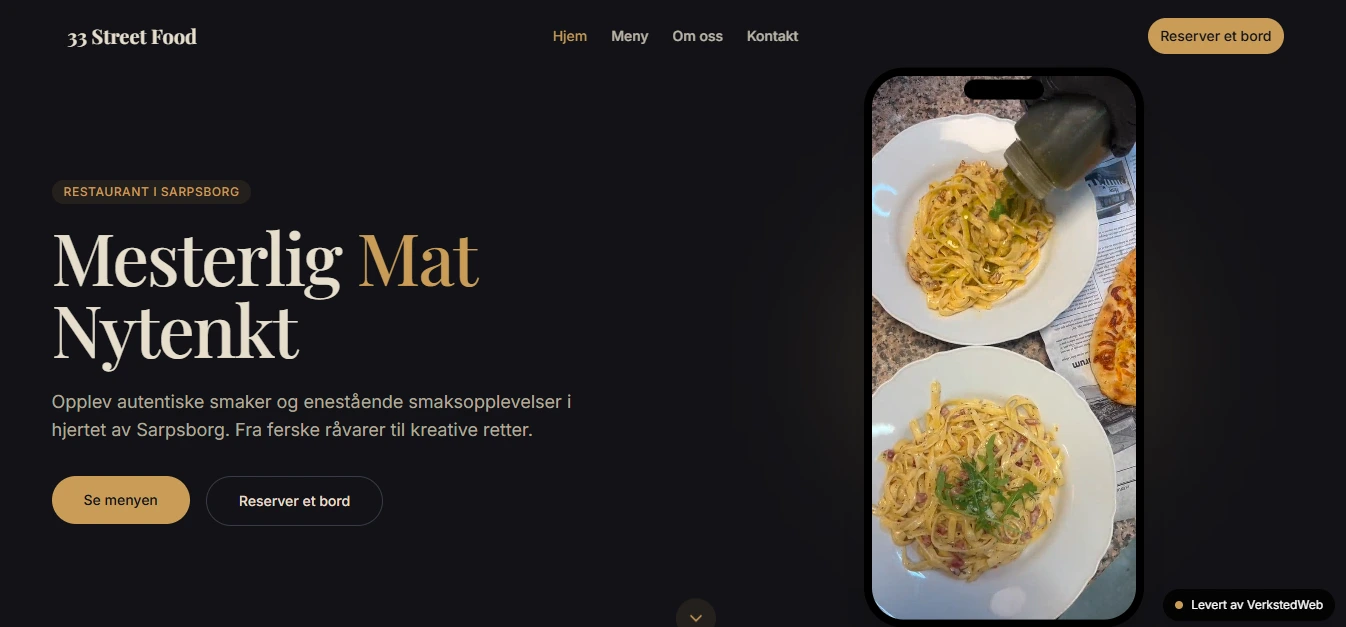 33 Street Food (Sarpsborg) – Nettside + nettbestilling