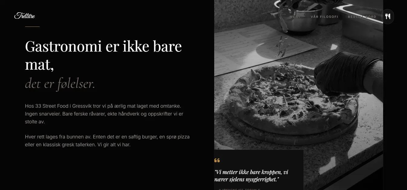 33 Street Food (Gressvik) – Nettside + lokal SEO